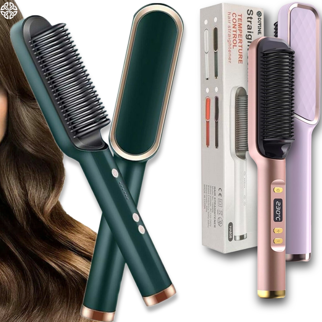 2 in 1 Electric Hair Straightener Curler Heating Styling Comb Straightening Brush – Multicolors 909
